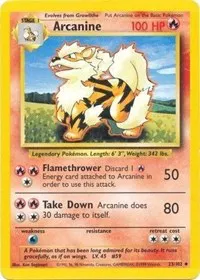 A picture of the Arcanine Pokemon card from Base Set