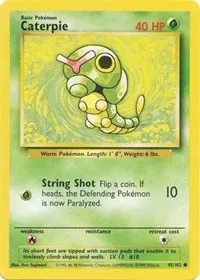 A picture of the Caterpie Pokemon card from Base Set