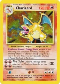 A picture of the Charizard Pokemon card from Base Set