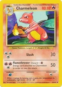 A picture of the Charmeleon Pokemon card from Base Set