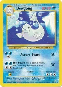 A picture of the Dewgong Pokemon card from Base Set