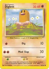 A picture of the Diglett Pokemon card from Base Set