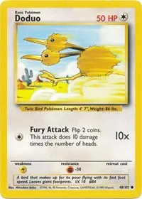 A picture of the Doduo Pokemon card from Base Set