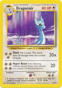 A picture of the Dragonair Pokemon card from Base Set