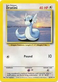A picture of the Dratini Pokemon card from Base Set