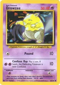 A picture of the Drowzee Pokemon card from Base Set