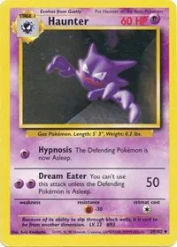 A picture of the Haunter Pokemon card from Base Set