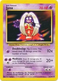 A picture of the Jynx Pokemon card from Base Set