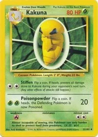 A picture of the Kakuna Pokemon card from Base Set