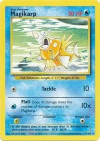 A picture of the Magikarp Pokemon card from Base Set