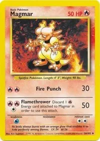 A picture of the Magmar Pokemon card from Base Set