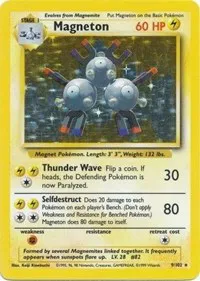 A picture of the Magneton Pokemon card from Base Set