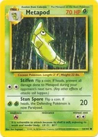A picture of the Metapod Pokemon card from Base Set
