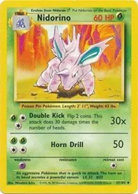 A picture of the Nidorino Pokemon card from Base Set