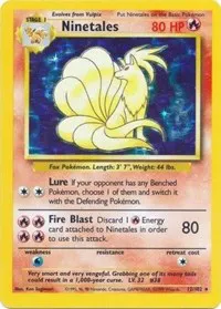 A picture of the Ninetales Pokemon card from Base Set