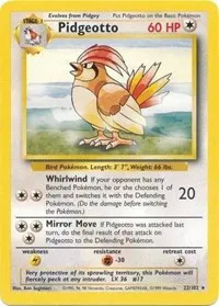 A picture of the Pidgeotto Pokemon card from Base Set