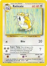 A picture of the Raticate Pokemon card from Base Set