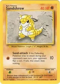 A picture of the Sandshrew Pokemon card from Base Set