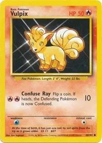 A picture of the Vulpix Pokemon card from Base Set