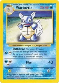 A picture of the Wartortle Pokemon card from Base Set
