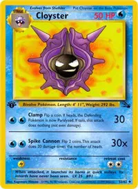 A picture of the Cloyster Pokemon card from Fossil