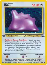 A picture of the Ditto Pokemon card from Fossil