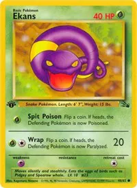 A picture of the Ekans Pokemon card from Fossil