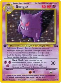 A picture of the Gengar Pokemon card from Fossil