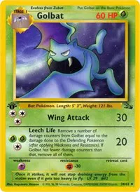 A picture of the Golbat Pokemon card from Fossil