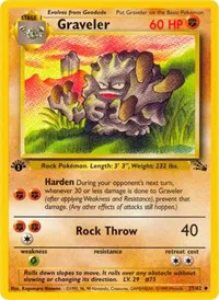 A picture of the Graveler Pokemon card from Fossil