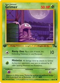 A picture of the Grimer Pokemon card from Fossil