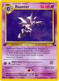 A picture of the Haunter Pokemon card from Fossil