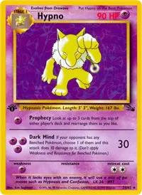 A picture of the Hypno Pokemon card from Fossil