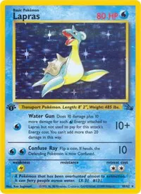 A picture of the Lapras Pokemon card from Fossil
