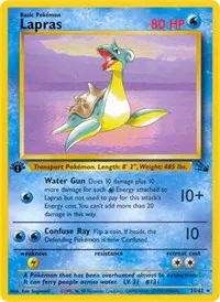 A picture of the Lapras Pokemon card from Fossil