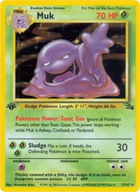 A picture of the Muk Pokemon card from Fossil