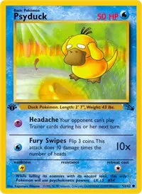 A picture of the Psyduck Pokemon card from Fossil
