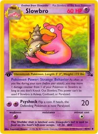 A picture of the Slowbro Pokemon card from Fossil