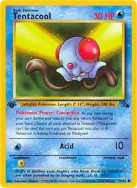 A picture of the Tentacool Pokemon card from Fossil
