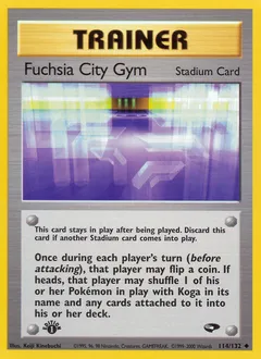 A picture of the Fuchsia City Gym Pokemon card from Gym Challenge