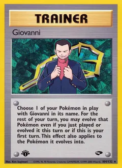 A picture of the Giovanni Pokemon card from Gym Challenge