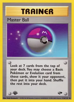 A picture of the Master Ball Pokemon card from Gym Challenge