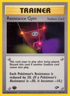 A picture of the Resistance Gym Pokemon card from Gym Challenge