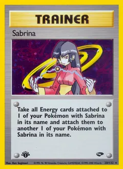 A picture of the Sabrina Pokemon card from Gym Challenge