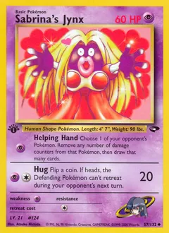 A picture of the Sabrina's Jynx Pokemon card from Gym Challenge