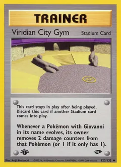 A picture of the Viridian City Gym Pokemon card from Gym Challenge