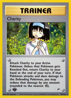 A picture of the Charity Pokemon card from Gym Heroes