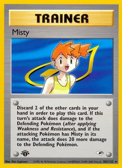 A picture of the Misty Pokemon card from Gym Heroes