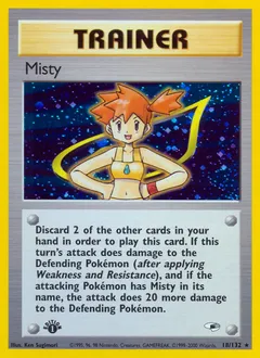 A picture of the Misty Pokemon card from Gym Heroes