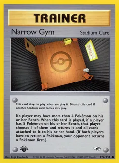 A picture of the Narrow Gym Pokemon card from Gym Heroes